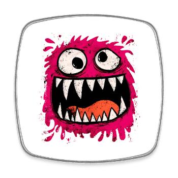 Whimsical Funny and Colorful Creature - Square fridge magnet - white - Front