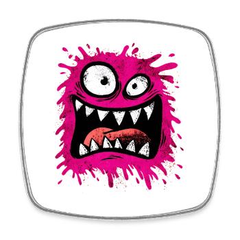 Buntes psychedelisches Monster - Viereckiger Kühlschrankmagnet - Weiß - Vorne