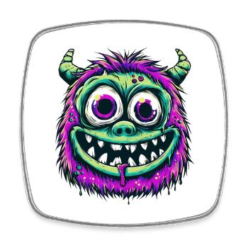 Buntes psychedelisches Monster - Viereckiger Kühlschrankmagnet - Weiß - Vorne