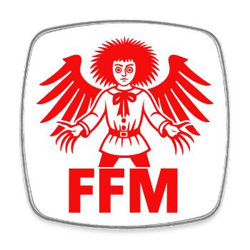Francfort-sur-le-Main (FFM) - Magnet carré - blanc - Devant