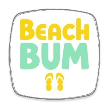 Beach Bum Surfer Vibes - Square fridge magnet - white - Front