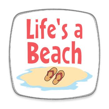 Life's a Beach Flip-Flops - Square fridge magnet - white - Front