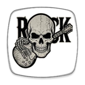 Skull Guitar Rock Design - Square fridge magnet - white - Front