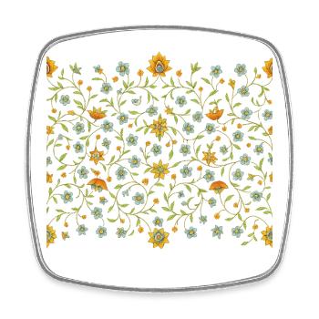 Motif Mandala Persan – Minimaliste Doré - Magnet carré - blanc - Devant