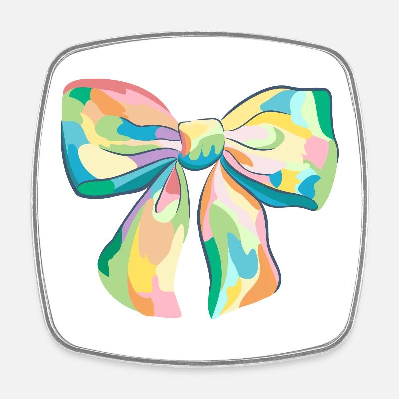 Happy Bow - Square fridge magnet - white