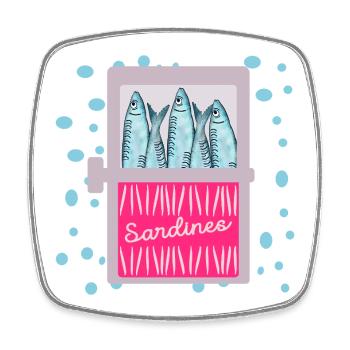 FISCHDOSE SARDINEN FISCHE DOSE - Viereckiger Kühlschrankmagnet - Weiß - Vorne
