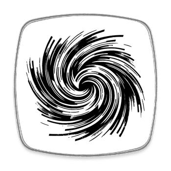 Hypnotic Vortex Black Hole Rotation - Square fridge magnet - white - Front