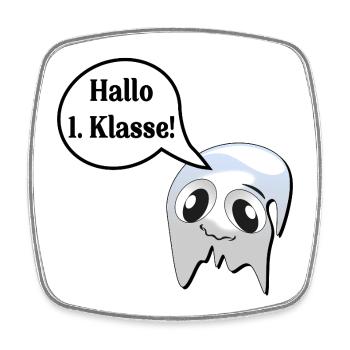 School enrolment school child 1st grade primary school Geist - Square fridge magnet - white - Front