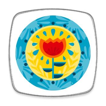 POP FLOWER - Square fridge magnet - white - Front