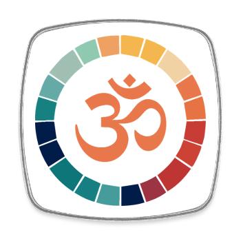 Om Symbol mit Farbkreis – Yoga & Meditation - Viereckiger Kühlschrankmagnet - Weiß - Vorne