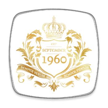 65th Birthday Semper Verum - Established 09/1960 - Square fridge magnet - white - Front
