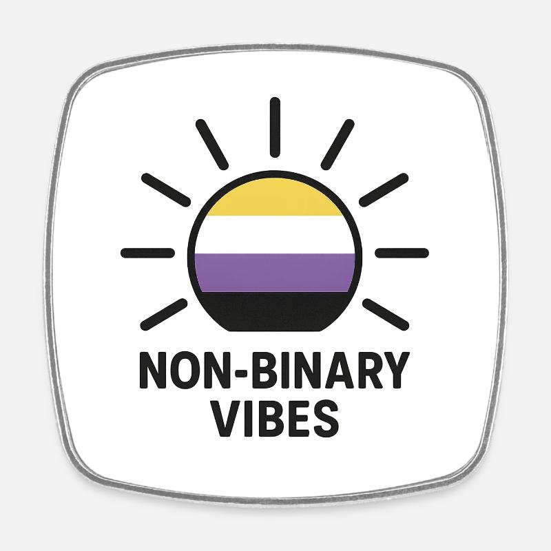 Logo solaire des vibrations non binaires - Magnet carré - blanc