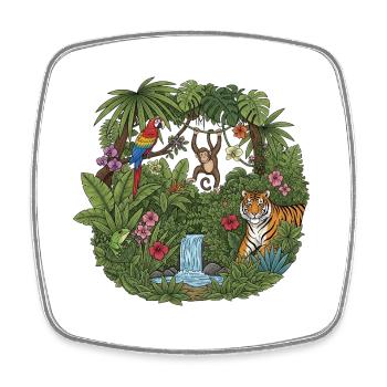 Jungle tropicale : un mélange d’animaux sous-estimé - Magnet carré - blanc - Devant