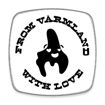 De Värmland avec amour - Magnet carré - blanc - Devant
