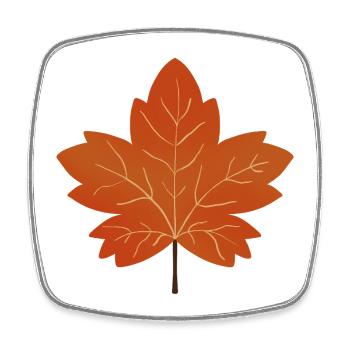 Autumn Maple Leaf Illustration - Square fridge magnet - white - Front
