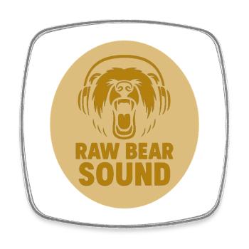 Bears Logo with Headphones - Square fridge magnet - white - Front