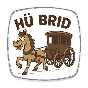 Motif humoristique d’une calèche - Magnet carré - blanc - Devant