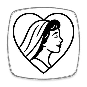 The Bride - Square fridge magnet - white - Front