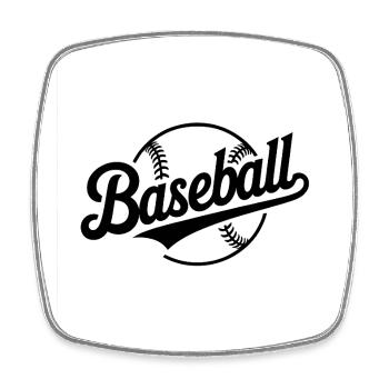 Baseball - Logo sportif cool - Magnet carré - blanc - Devant
