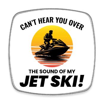 Vintage Jetski Sonnenuntergang Sound Wave - Viereckiger Kühlschrankmagnet - Weiß - Vorne