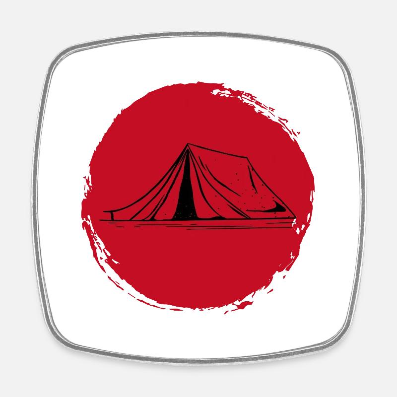 Camping - Viereckiger Kühlschrankmagnet - Weiß