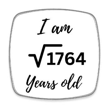 « J’ai 42 ans - Nerdy Birthday Root Design » - Magnet carré - blanc - Devant