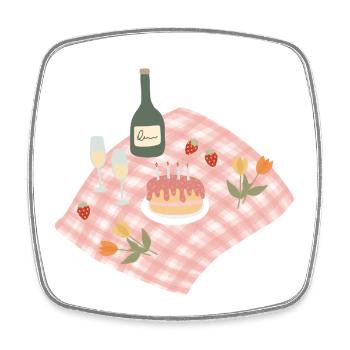 Feier Picknick Party Design - Viereckiger Kühlschrankmagnet - Weiß - Vorne