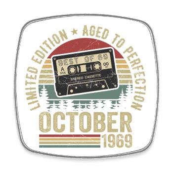 Oldtimer Oktober 1969 Geburtstag Geschenk Oktober - Viereckiger Kühlschrankmagnet - Weiß - Vorne