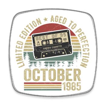 Oldtimer Oktober 1985 Geburtstag Geschenk Oktober - Viereckiger Kühlschrankmagnet - Weiß - Vorne
