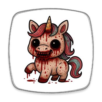 Licorne Horrifique Sanglant - Magnet carré - blanc - Devant