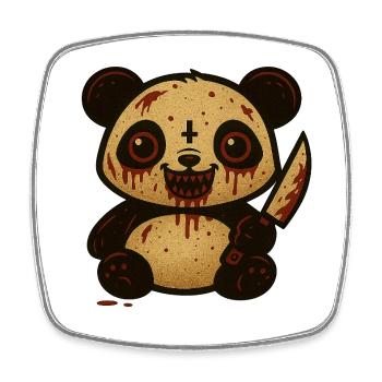 Bloody Darling Halloween Panda - Square fridge magnet - white - Front