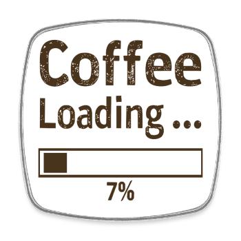 Citation sur le chargement du café - Magnet carré - blanc - Devant