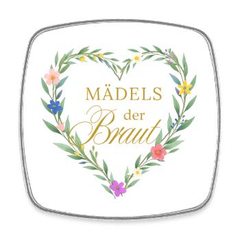 Girls of the bride! Heart - Square fridge magnet - white - Front