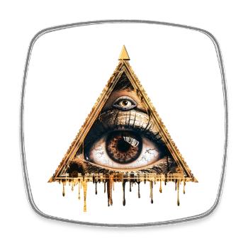 Œil mystique dans triangle doré - Magnet carré - blanc - Devant