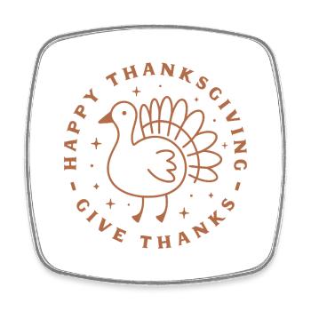 Frohes Thanksgiving Christliches wünscht Nutztier - Viereckiger Kühlschrankmagnet - Weiß - Vorne