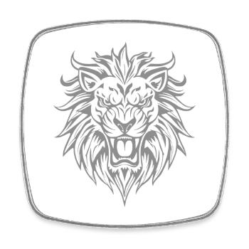 Lion Tribal Lion Head Tattoo - Square fridge magnet - white - Front