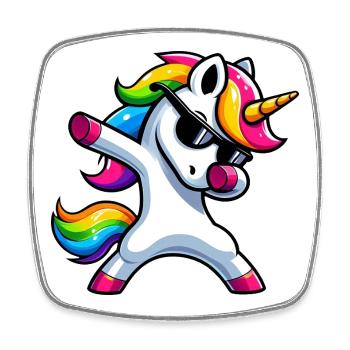 Dabbing Einhorn Dab Unicorn Mädchen Einhörner - Viereckiger Kühlschrankmagnet - Weiß - Vorne