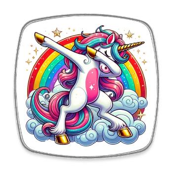 Dabbing Unicorn Dab Unicorn Girl Unicorns - Square fridge magnet - white - Front