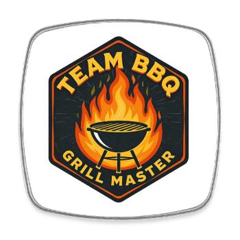 Illustration de Chef Grill BBQ - Square fridge magnet - white - Front