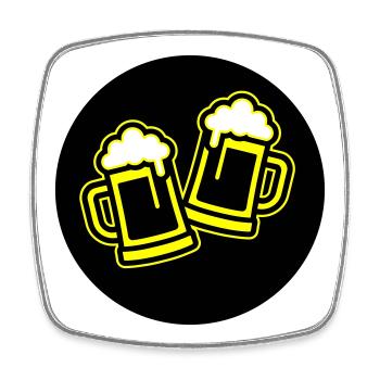 Toast à la bière symbole Chope à bière - Magnet carré - blanc - Devant