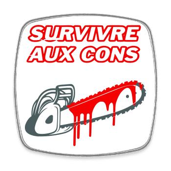 Surviving the idiots - Square fridge magnet - white - Front