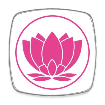 Lotus flower pink design - Square fridge magnet - white - Front