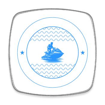 Adventure Lover Wave Rider  - Square fridge magnet - white - Front