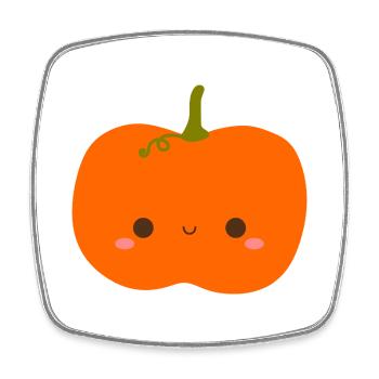 Cute Smiling Pumpkin Illustration - Square fridge magnet - white - Front