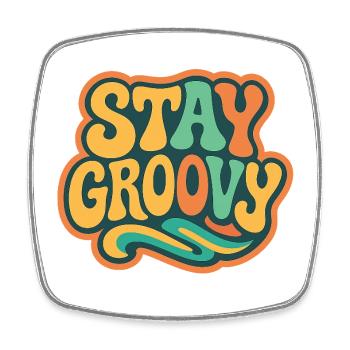 Stay Groovy Retro Vintage Design | 60s Hippie Styl - Viereckiger Kühlschrankmagnet - Weiß - Vorne