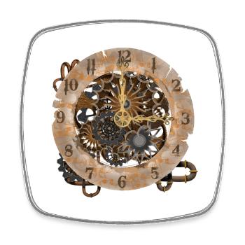 Steampunk watches - Square fridge magnet - white - Front