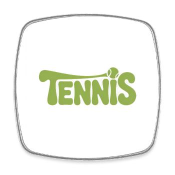 Tennis Logo - Cooles Sport-Logo - Viereckiger Kühlschrankmagnet - Weiß - Vorne