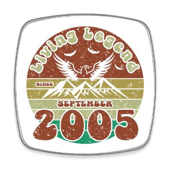 20. Geburtstag Living Legend since VIN 09/2005 - Viereckiger Kühlschrankmagnet - Weiß - Vorne