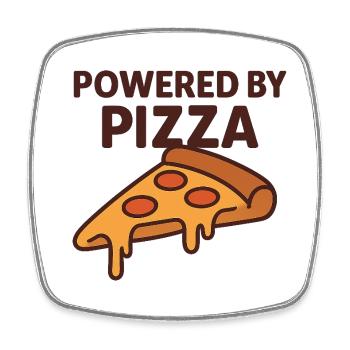 Powered by Pizza Motivational Design - Square fridge magnet - white - Front