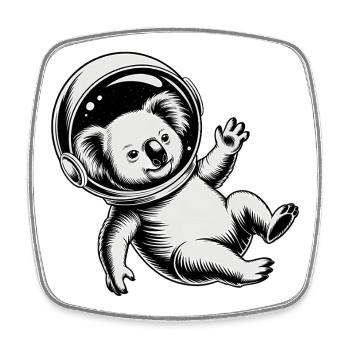 Koala im Weltraum – Cooles Astronomie-Logo - Viereckiger Kühlschrankmagnet - Weiß - Vorne